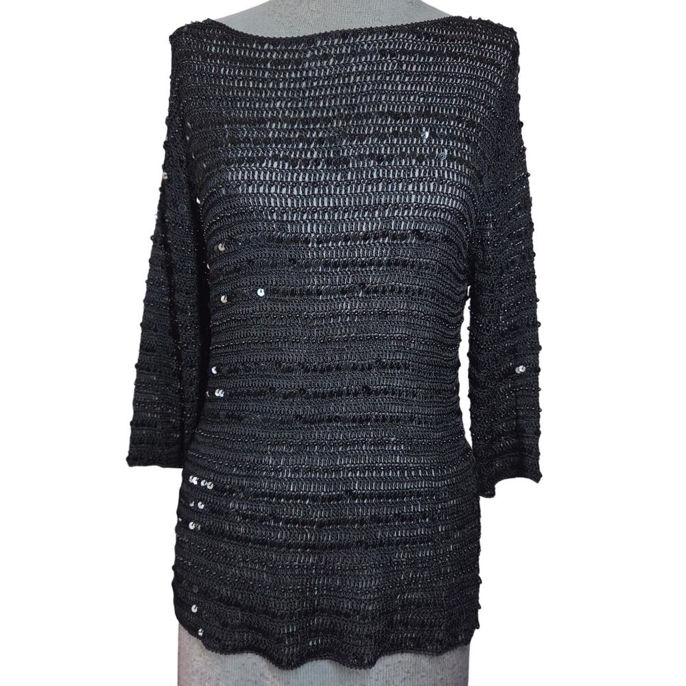 Black Sequin Sweater with Cami Size Medium